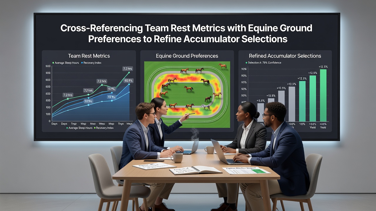 Detailed charts displaying cross-referenced rest metrics for football teams and ground condition preferences for racehorses used in accumulator refinement