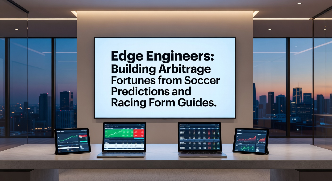 A digital dashboard displaying overlapping charts of soccer match predictions and horse racing form lines, highlighting arbitrage opportunities across multiple bookmakers