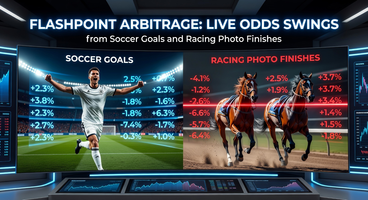 Dynamic graph illustrating rapid odds fluctuations immediately following a late soccer goal in a high-stakes match