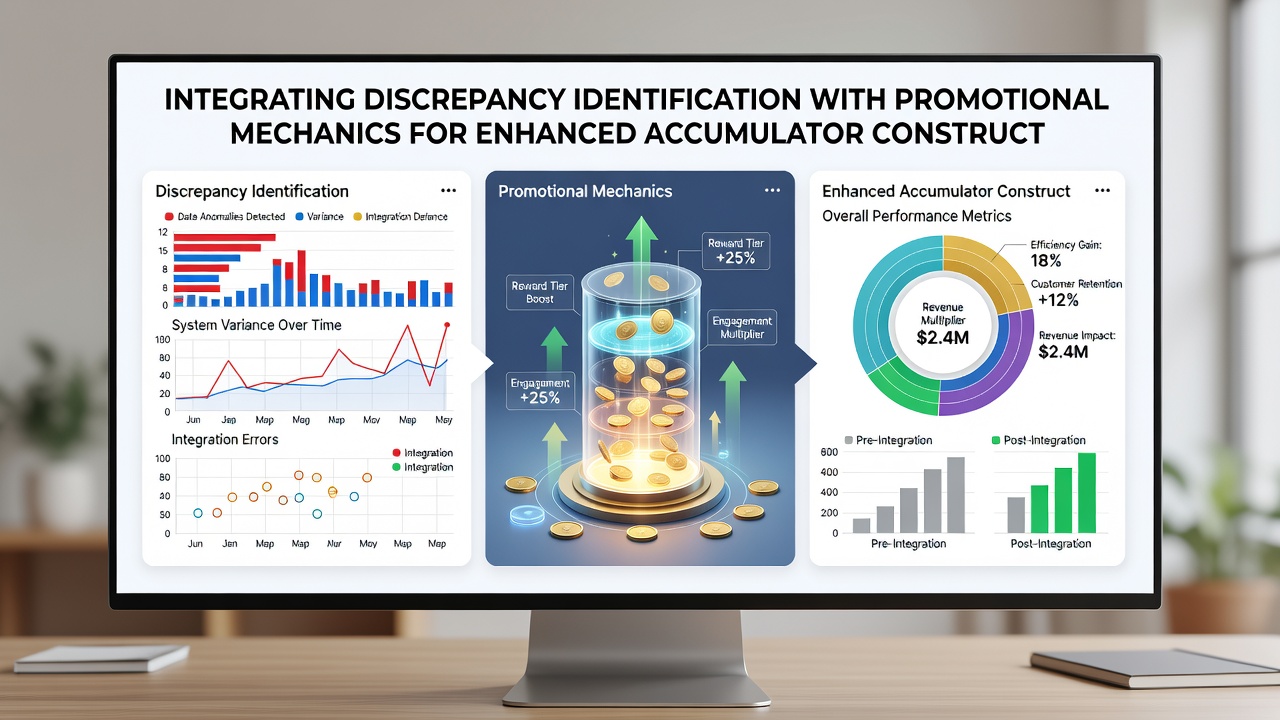 Infographic of integrated workflow for accumulator construction using discrepancy tools and promotions
