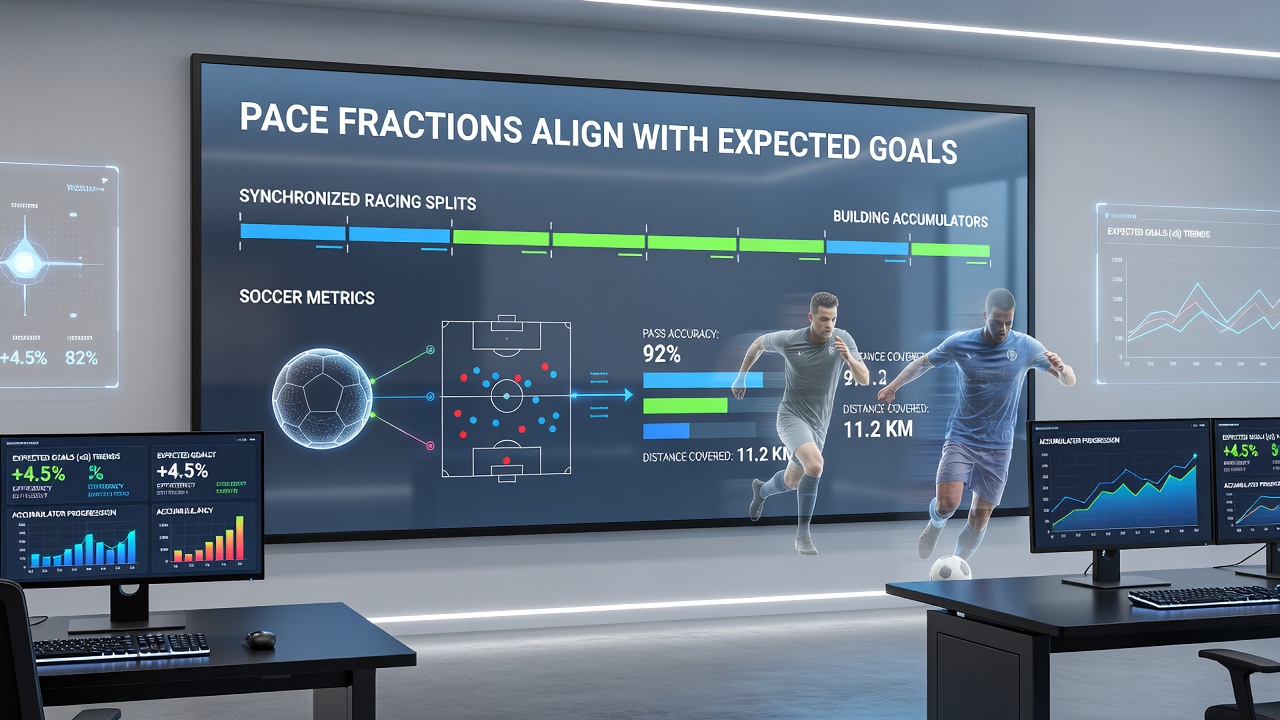 Pace fraction charts overlaid with soccer expected goals data visualizations