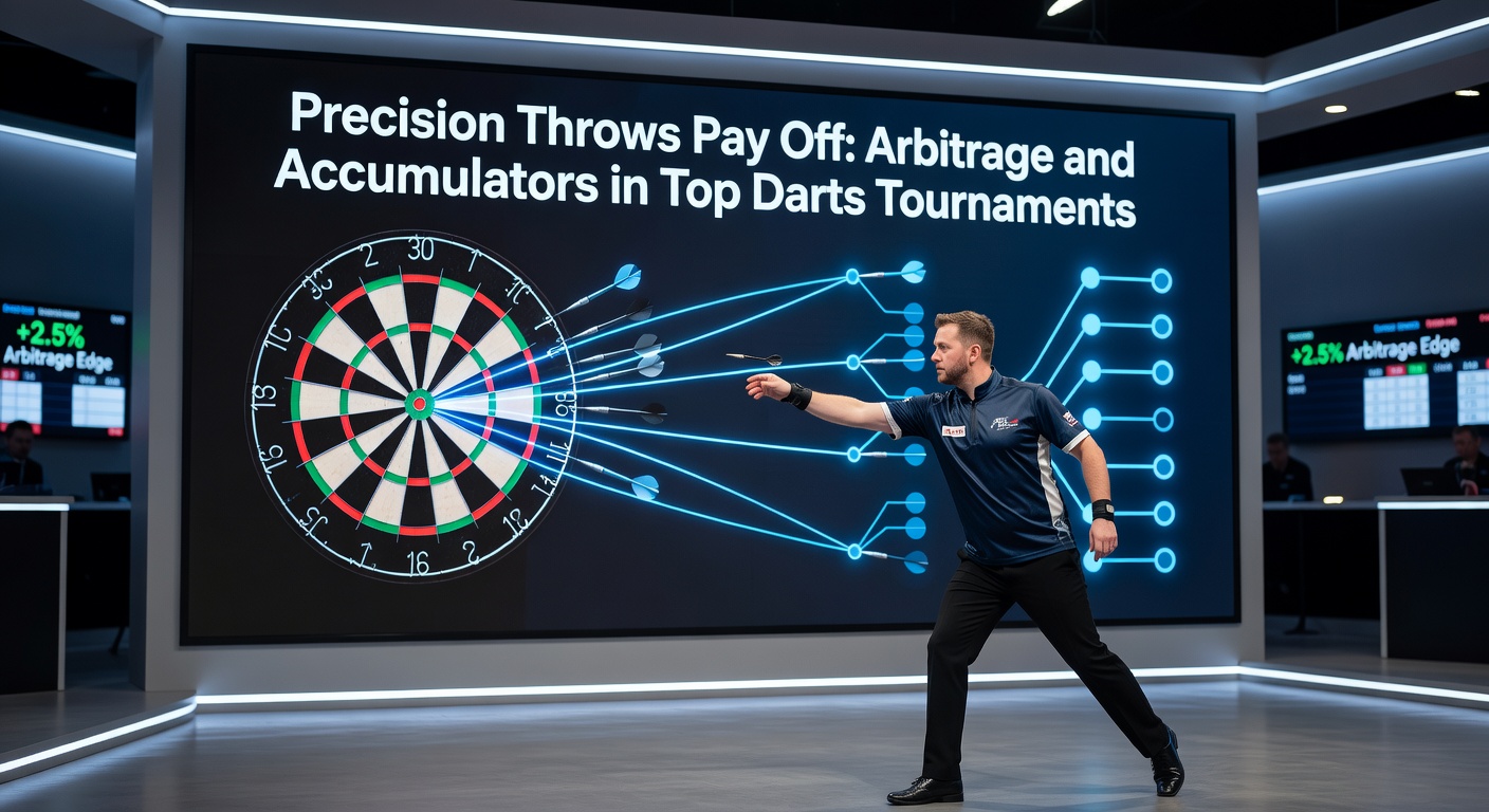Players competing intensely in a PDC darts tournament, dartsboard in sharp focus amid cheering crowd