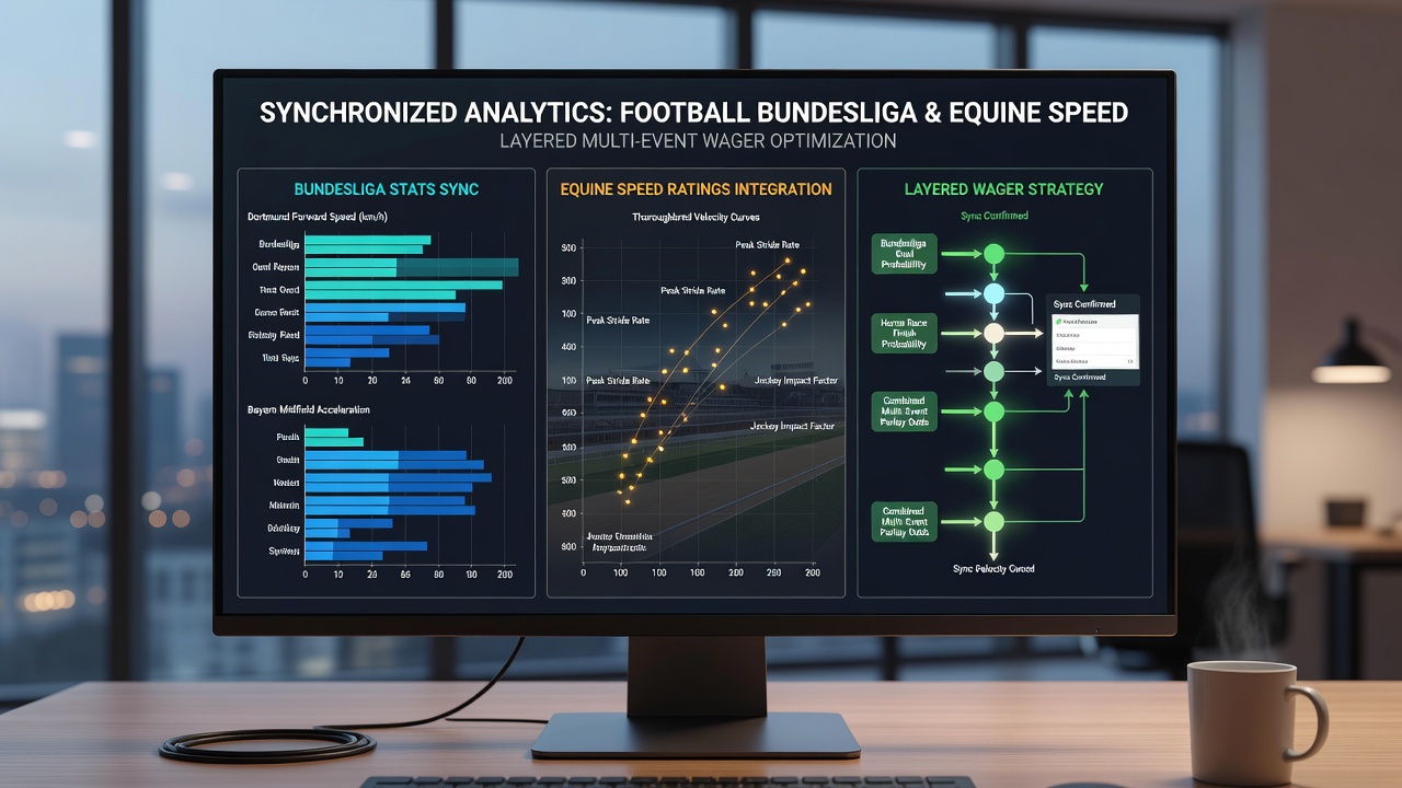 Split screen visualization of synchronized datasets showing football possession timelines next to equine speed rating progressions